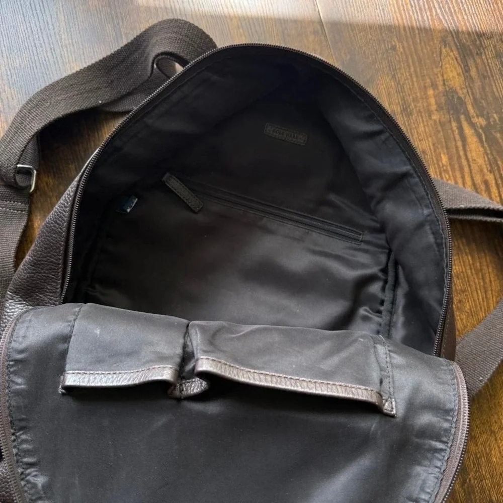 Cole Haan leather backpack brown medium minimalist travel